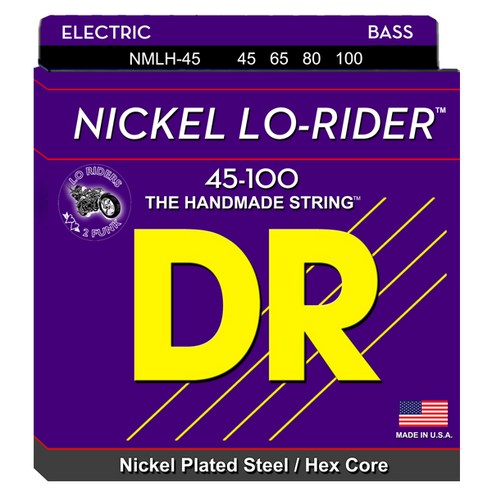 DR 디알 베이스 스트링, Nickel Lo-Rider 045-100, 1개 재즈콘트라베이스