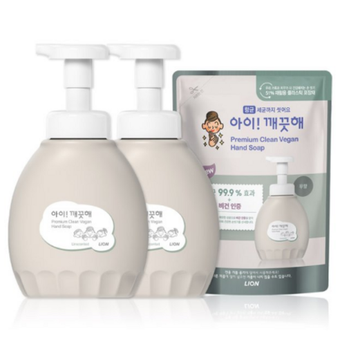 아이깨끗해 프리미엄 클린비건 본품 + 리필 SET(400ml *2), 1세트, 450ml, 무향