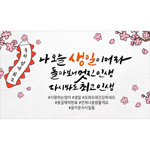 해피파티 어머니 할머니 생신현수막 10종, 5. 나오늘생일엄마