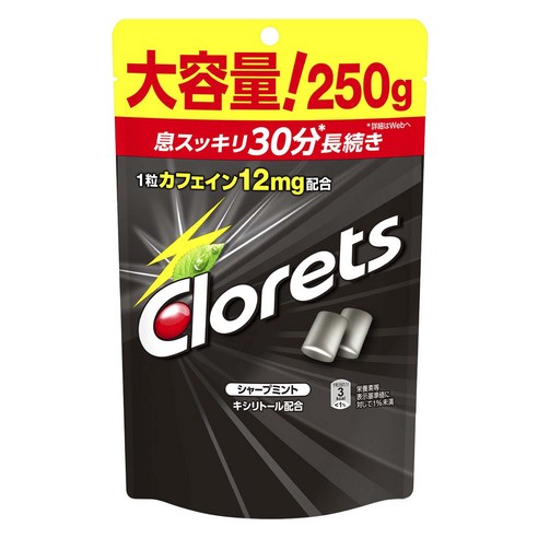 몬델리즈 재팬 클로렛츠 XP 클리어 민트 스탠드 파우치 250g 106778, 1개