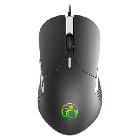 Xzante IMice X6 컴퓨터 마우스 PC 노트북 맥북용 3200Dpi 광학 USB 유선 게임용 마우스, 검은 색, ABS