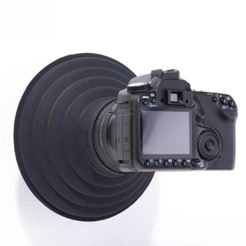 DSLR 렌즈스커트 유리 햇빛 반사 후드 커버, 1개, 카메라후드-블랙(L)70-90mm