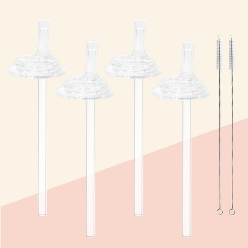 베베캔 교체용 빨대리필세트 / 더블하트 젖병 젖꼭지 호환, 일반빨대세트, 4개