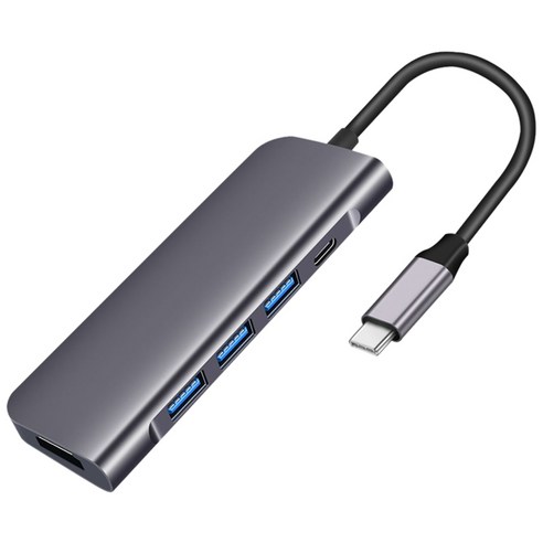 HDMI PD 충전 USB 타입 C 인터페이스 노트북 휴대 전화 태블릿 3.0 어댑터 5IN1 허브 어댑터 USB-C, 하나, 실버 그레이