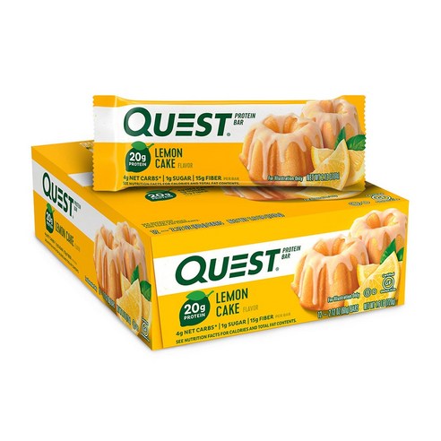 Quest Nutrition 퀘스트 바 프로틴 바 레몬 케이크 12 개입, 720g, 1개 퀘스트뉴트리션 Quest Nutrition 퀘스트 바 프로틴 바 레몬 케이크 12 개입, 720g, 1개 퀘스트뉴트리션
