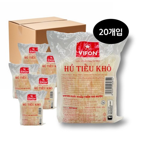 VIFON 비폰 후티코 2mm 쌀국수면, 20개, 500g