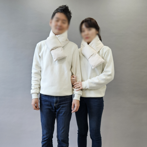 야무지니 따뜻한 포켓 경량 패딩 기모 목도리 남녀공용 커플 머플러