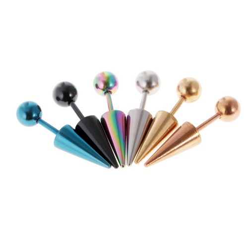 6pcs 16G 스파이크 Tragus 바 이어 링 바벨 피어싱 쥬얼리