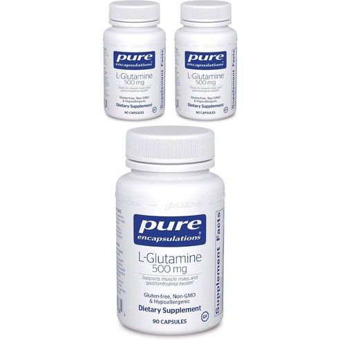 퓨어인캡슐레이션 L-글루타민 500mg 캡슐, 90정, 3개