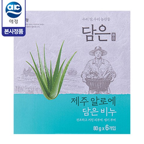 애경 [담은] 제주 알로에 비누 80g 6입 x 1개, 단품없음