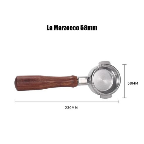 포터필터 목재 커피 머신 바텀리스 포타필터 거치대 엑스포바 델롱기 바셋토 브레빌 E61 범용 51mm 54mm 58mm, 1개, 5) La Marzocco A