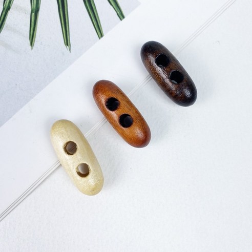 헤세드 국산) 3cm 2구 우드 땅콩단추 떡볶이단추 코트단추 (4개), 내추럴, 4개