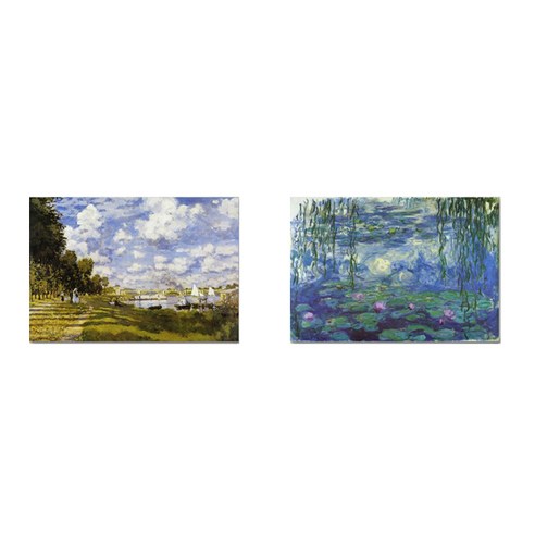 케이아트 인테리어 그림 노프레임 액자 15x20cm 2개Set, 5 모네내만수련