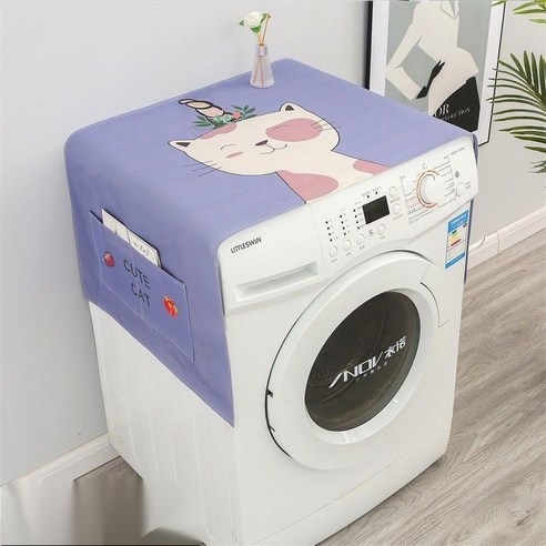 [록신]직물 방수 및 기름 방지 세탁기 커버 천 먼지 커버, 1고양이