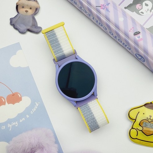 와니즈 갤럭시워치5 4 키치 스트랩+케이스+강화유리 세트 밴드 시계줄 호환, 05.버블캣