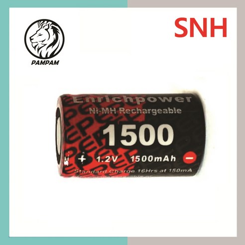 ENRICHPOWER NI-MH 니켈수소 2/3A 1.2V 1500mAh RC 충전지 건전지 배터리, 1개, 1개