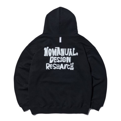 NOMANUAL DOODLE LOGO HOODIE - BLACK 228614