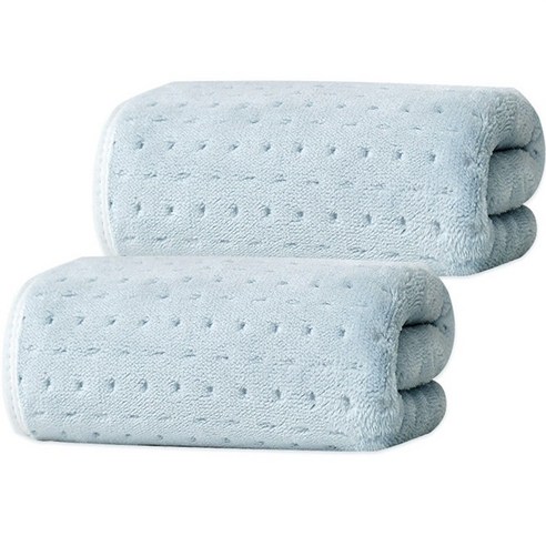 Lymneth 소프트 양면 배색 수건 75 x 35cm, 2개, 코발트 블루 + 카밀라 핑크