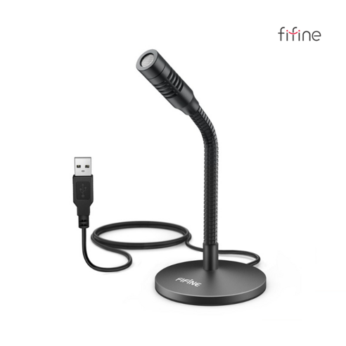 FIFINE K050 미니 구즈넥 마이크 PC USB 마이크 개인방송 유튜버 1인 미디어 온라인 수업 게임 디스코드, FIFINE K050 (블랙)
