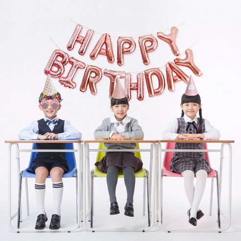 호일풍선세트(생일)+고깔모자3p+생일안경, 생일호일_로즈골드+고깔모자3p(핑크)+생일안경_핑크