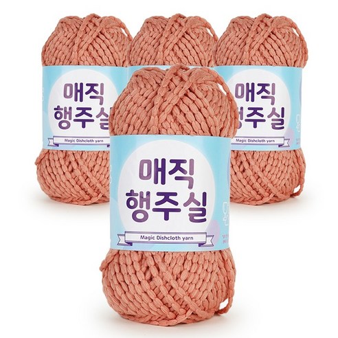 필립섬유 쎄비 매직 행주실 80g x 4p, 25 산호색