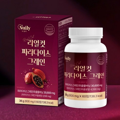 뉴일리 20배 농축 파라다이스 그레인 버닝 추출물 6-파라돌 하루 1,020mg, 1개, 60정