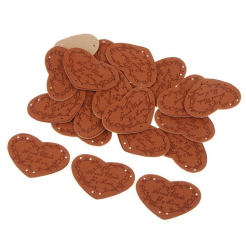 20 pcs 수제 꾸밈 가죽 의류 태그 라벨 재봉 액세서리, B, PU