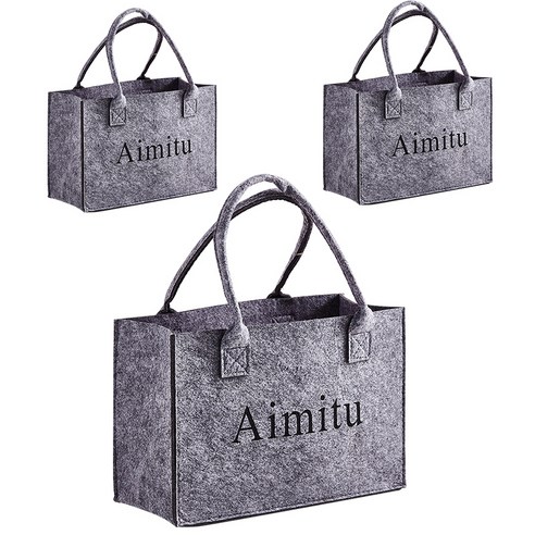 Aimitu 펄트 쇼핑백 토트백 3P세트, 3개, 그레이