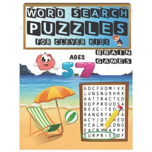 Word Search Puzzles For Clever Kids: Easy Word Search From Kindergarten To 1st grade level Ages 5-7 ... Paperback, Independently Published