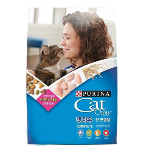 퓨리나 캣차우 컴플리트 전연령용 고양이 건식사료, 치킨, 3kg, 5개