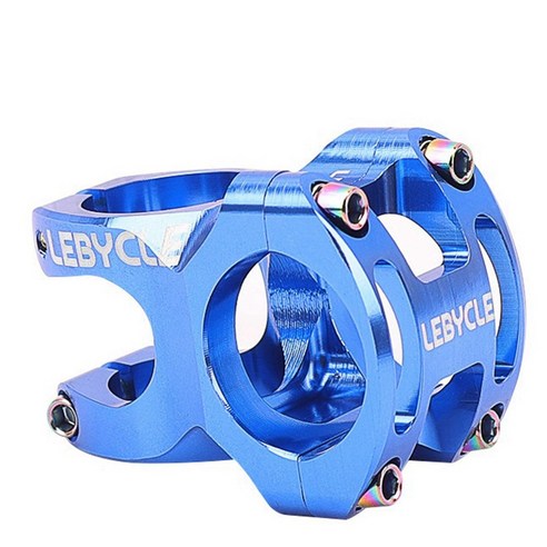 lebycle 고강도 31.8mm 자전거 줄기 가공 된 MTB 산악 자전거 줄기 자전거 사이클링 핸들 바 스템 블루, 하나, 보여진 바와 같이