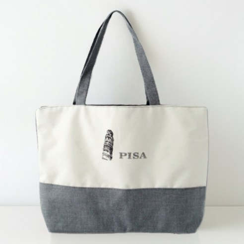 고팩토리 튼튼한 면 투톤 지퍼 에코백