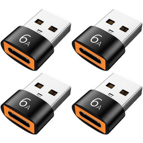 제이스마트 6A 고속 C타입 to USB A 3.0 변환젠더, 2cm, 블랙, 4개