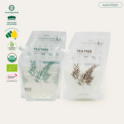 티트리의 살균력으로 실내건조에도 깨끗한 세탁, 세이브타임 티트리 세제 리필