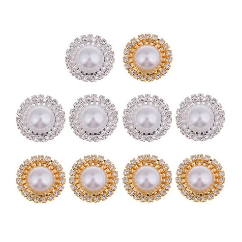 Ursmart 여러 가지 빛깔의 Flatback 라인 석 버튼 의류 Embellishments 10PCS 혼합, 다색, 구리