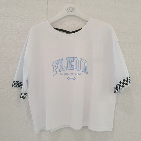 제이씨비 ( JCB ) 주니어 여름 여아 시원한 매쉬 소매 크롭 티셔츠 JBK8 S351 GSW 주니어크롭티