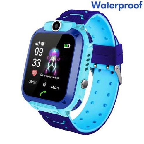 IP67 방수 SOS 카메라 전화 Smartwatch 시계 음성 LBS 위치 2G 네트워크 선물 스마트 워치, 2)Blue Q12