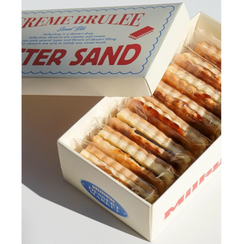 밀키샵 버터샌드 8개입, 크렘브륄레 버터샌드, 300g, 1박스