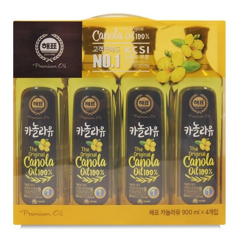 해표 카놀라유 900ml×4개입 세트, 3600ml, 1개