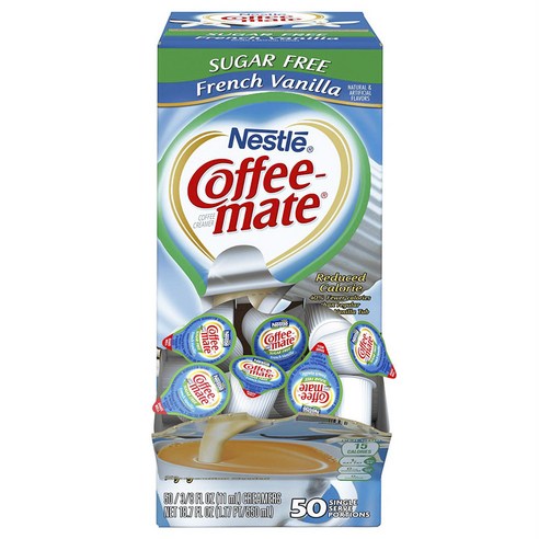 커피메이트 커피 크리머 글루텐 프리 무설탕, 50개입, 무설탕 프렌치 바닐라 (Sugar Free French Vanilla)