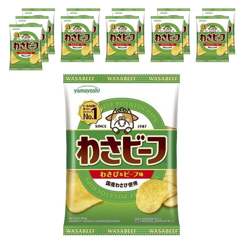 야마요시 와사비프 와사비 & 비프 맛, 12개, 50g