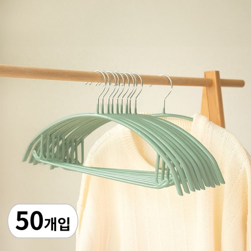 카사비바 주우재 어깨뿔방지 알루미늄 옷걸이, 민트, 50개