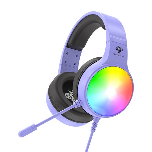 GDEVIL G535 AURORA 게이밍 헤드셋 지데빌 아우라 가상 7.1 채널 RGB 노이즈 감쇄 단방향 마이크 유선헤드셋, 퍼플