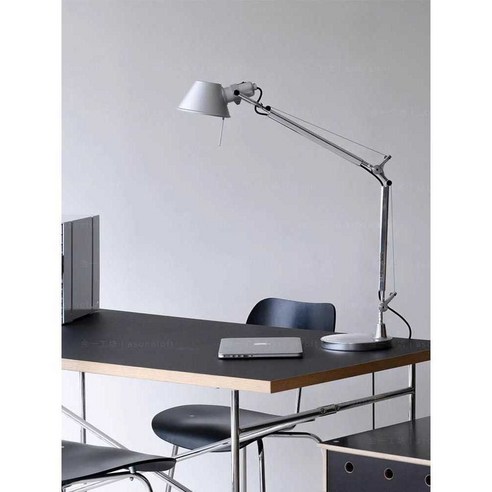 아르테미데 톨로메오 미니 테이블 램프 모던 디자인, 2. 무광 은색 짧은 이중 버튼 스위치