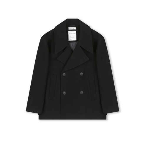 비슬로우 BESLOW OVERSIZED PEA COAT BLACK