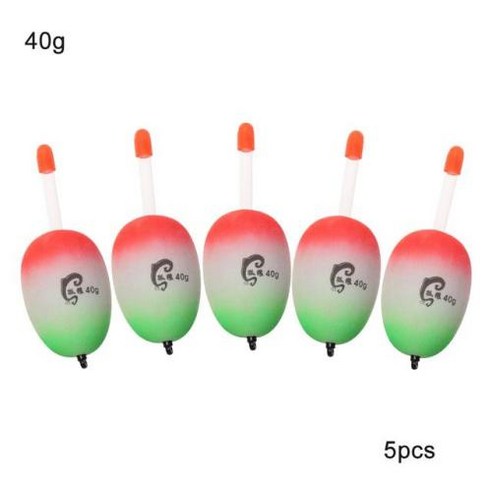 낚시찌 EVA 야광 플로팅 플로트 바다 바위 낚시 스트라이킹 하드 테일 배 10g 15g 20g 30g 40g 50g 80g 90g 100g 세트 당 5 개, 2) -15g