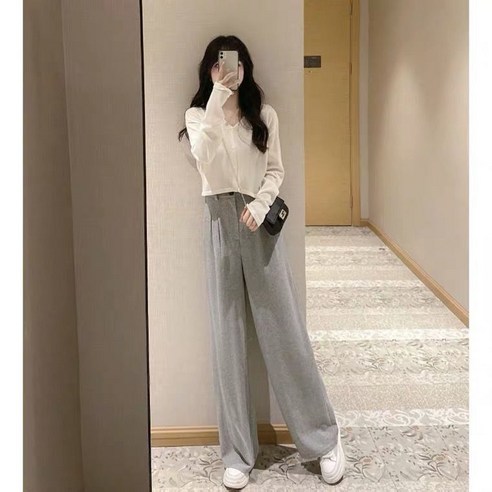 KORELAN 초가을 여성복 한복 양기왕 가디건 분위기 와이드팬츠 투피스 여성시아직