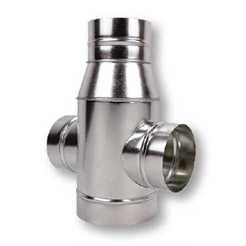 스파이럴 REDUCING CROSS TEE 200미리 덕트 닥트자재 연통 연도 배관