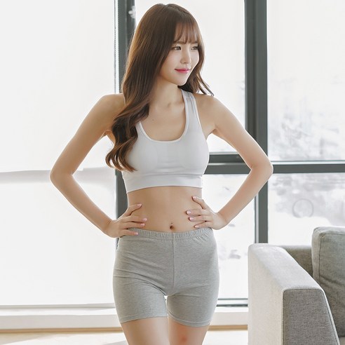 파란 여성용 데일리 면 스판 3부 속바지 3p