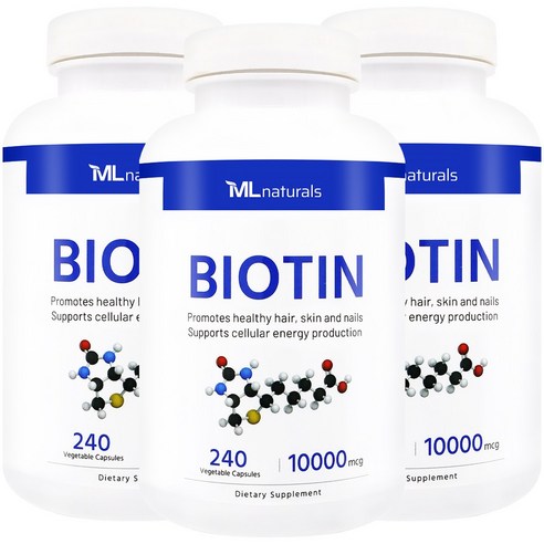 [미국번개배송] 착한명품 마이라이프 내추럴스 비오틴 10000 mcg 240정 3병